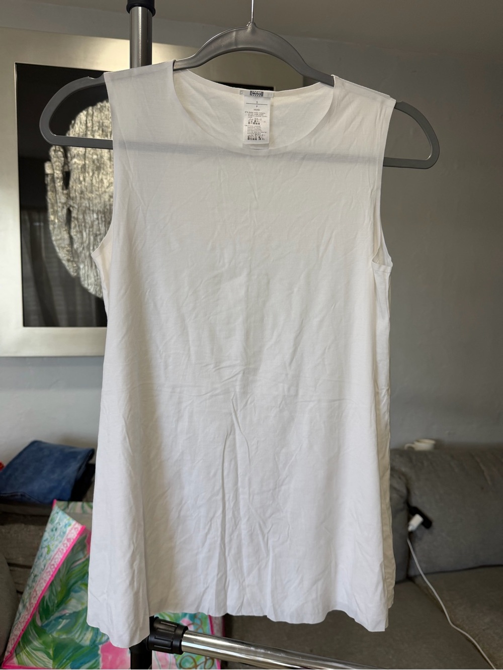 Wolford White Sleeveless Modal Stretch Tunic Top Size Small #204